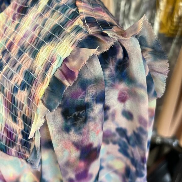 Steve Madden | Soleil Abstract Floral Chiffon Top | S - Picture 9 of 11